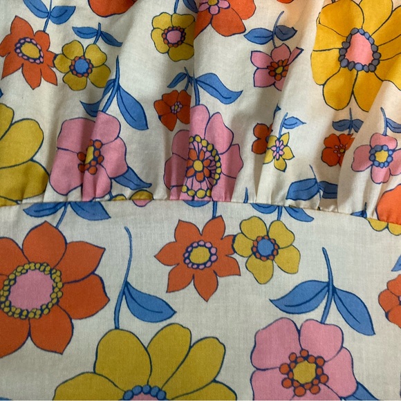 MAISON ME Talia Dress, Retro Flower Floral Sleeveless Dress with Ruffle Straps - Picture 11 of 12